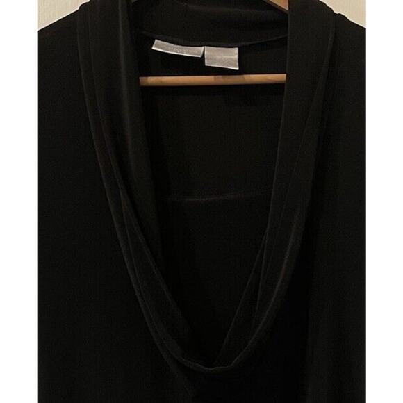 Worthington Blouse Women's 2X Stretch Cowl Neck W/ Modesty Panel Short Sleeve - Picture 2 of 9